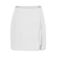 thumbnail image 6 of Avrnliq High Waist Wrap Ribbed Mini Skirt for Women - White, 98% Cotton 2% Spandex with Built-in Short Lining, Casual Soft Stretch Daily Wear,Size XL, 6 of 8