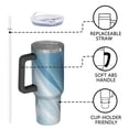 thumbnail image 4 of 40oz Tumbler with Handle and Straw, Vacuum Insulated Stainless Steel Travel Mug, Fits Car Cup Holder, Abstract Colorful Print, 4 of 6