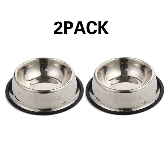 ACDANC Stainless Steel Dog Bowl with Rubber Base for Food and Water,Pet Food Container,Perfect Dog Bowls Choice for Small/Medium/Large Dogs or Cats (2 Pack)