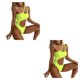 thumbnail image 2 of Minnieouse Poliéster Mujer Bikinis Transpirable Alambre Elástico Irregular Playa Piscina Fiesta Traje de baño Traje de baño Amarillo Amarillo fluorescente S 2Conjunto, 2 of 6