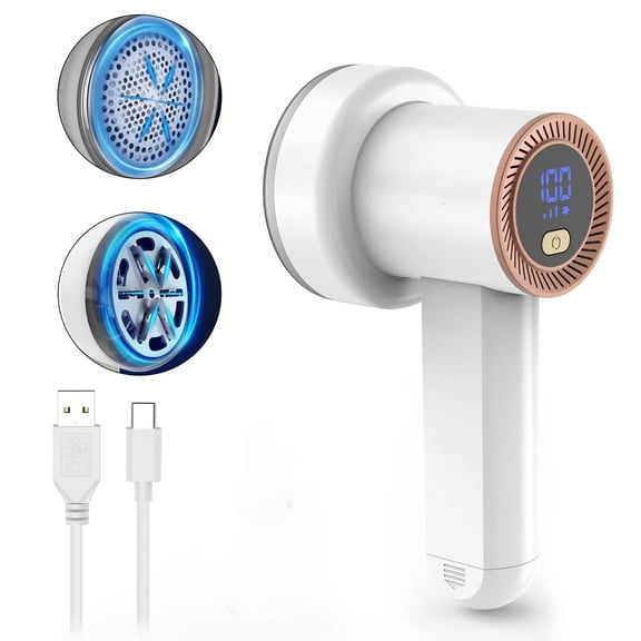 Fabric Shaver Fuzz Remover Rechargeable, Electric Lint Remover Shaver with 2Blades ， Digital Display, Sweater Couch Fabric Pill Shaver for Sweater90*107*190mm