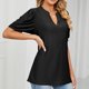 thumbnail image 1 of Camiseta Mujer Camiseta suelta de verano Moda Hollow-out Camiseta para mujer Ropa femenina (Negro M) Cgtredaw Para estrenar, 1 of 1