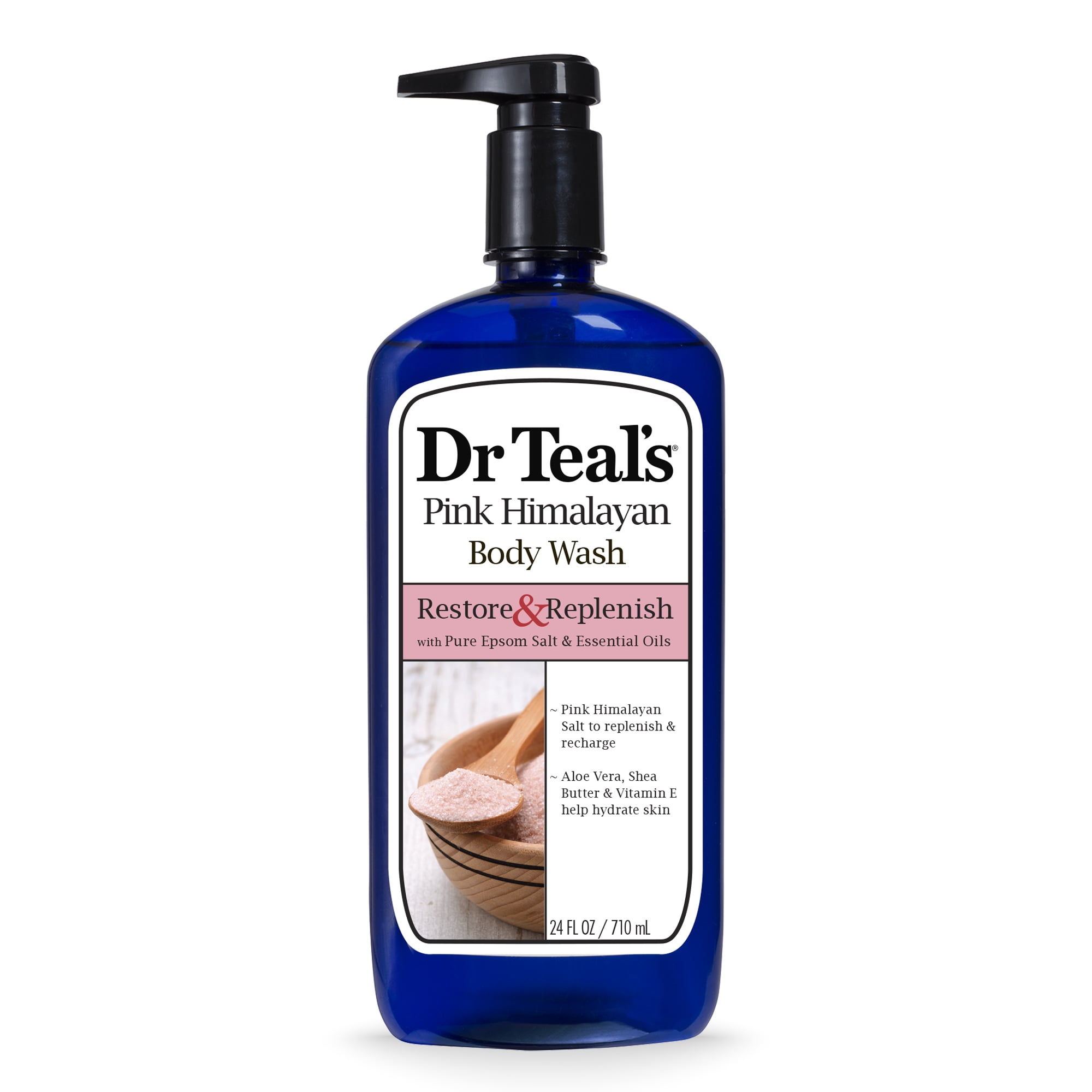 Dr Teal's Body Wash with Pure Epsom Salt, Restore & Replenish with Pink Himalayan Salt, 24 fl oz