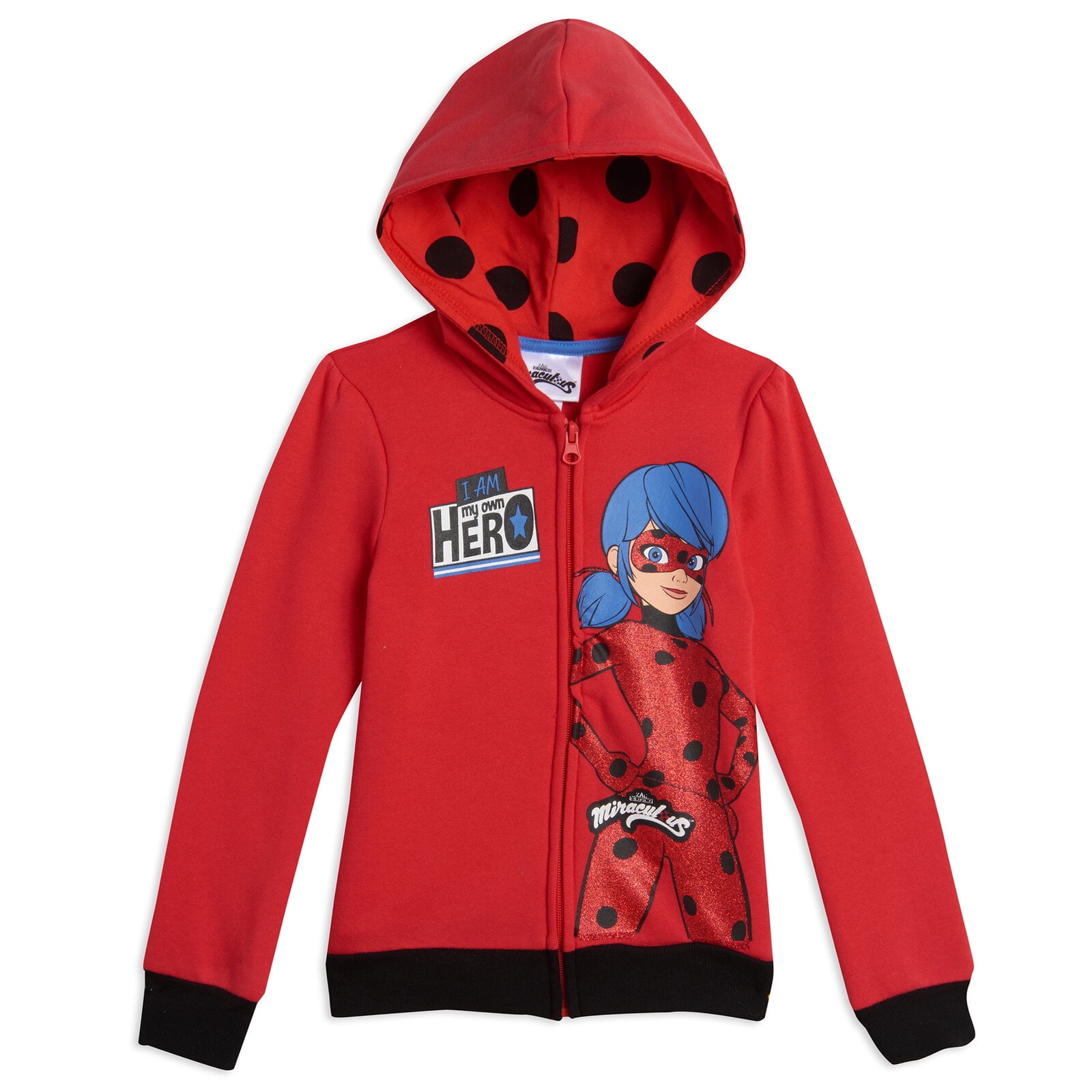 Miraculous Ladybug Little Girls Zip-Up Hoodie Red 7-8