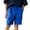 Blue, variant on Mgmyaa Boys Cargo Shorts Knee Length Solid Elastic Waist Drawstring Casual Jogging Shorts for Kids with Deep Pockets