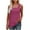 Hot Pink, variant on Tank Tops for Women Sleeveless Solid Color Bateau Neck Cutout Hem Slit Trendy Casual Blouse