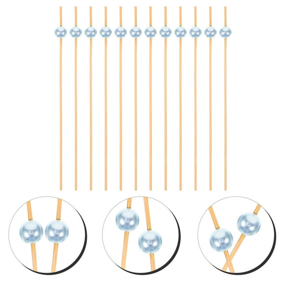 FOLOYORI Serving Toothpicks Cocktail Skewer Sky-Blue Wood 12Pcs 5.9x0.4In