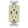 thumbnail image 2 of Morris Products 82375 Decorative USB Chargers & Tamper Resistant Duplex Receptacle, 20A-125V - Ivory, 2 of 2