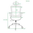 thumbnail image 4 of Ergonomic Mesh Office Chair, Home Computer Chair with Filp-up Arms and Tilt Backrest, High Back Office Chair with Lumbar Support and Blade Wheels for Home, Office, 4 of 7