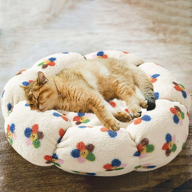 Fiudx Cama para Mascotas, Base Antideslizante En Cojín Acogedor, Almohadilla de Terciopelo Suave Que Retiene El Calor, Tapete Reforzado y Duradero para Gatos, Solución de Confort Durante Todo El Año,