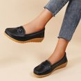 thumbnail image 4 of Mocassins à Enfiler pour Femmes à Talon Compensé Bas avec Fleurs, Chaussures de Marche Confortables en Cuir Souple, Chaussures de Plage, de Robe et de Travail, 4 of 7