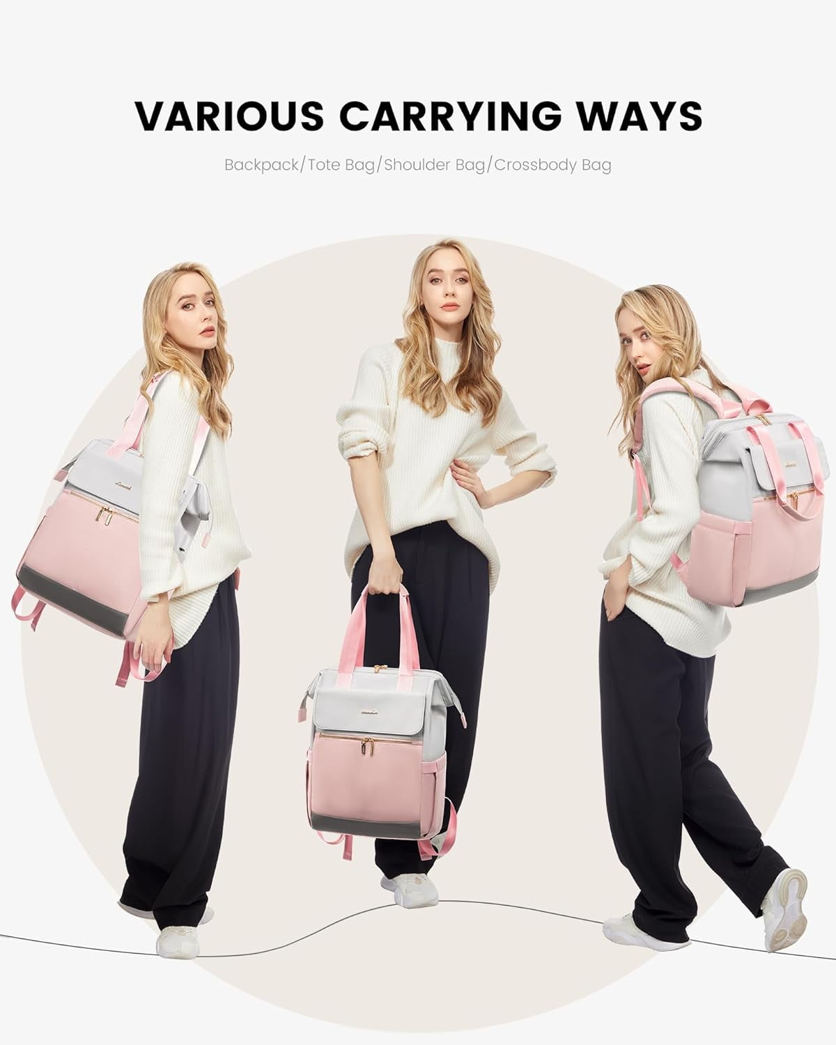 Lovevook Laptop Backpack for Women 15.6 inch, Fashion Women Laptop Work Bag,Teacher Nurse Backpack Purse