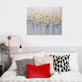 thumbnail image 3 of COMIO Paintings - Contemporary Abstract Art Oil Painting On Canvas Texture 3D White Flower painting Handmade Artwork Picture Canvas Wall Art Modern Home Decor living room Ready to Hang 20x16 Inch, 3 of 3