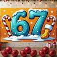thumbnail image 3 of Blue Numbers 67th Display Candy Cane Christmas Backdrop Snowy Design Star Decor Holiday Banner for Christmas Party 67th Anniversary Winter Celebration, 3 of 9