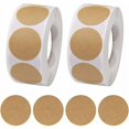 thumbnail image 1 of Round Self-Adhesive Labels, 2.5cm/1" Blank Kraft Baking Freezer Adhesive Labels Thank You Sticker for Gifts Baking Envelope, 1000pcs, 1 of 5