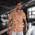 thumbnail image 3 of Wukai Yellow Flowers Print Men's Short-Sleeved Mesh T-Shirt,Quick-Dry Short Sleeve Workout T-Shirt-Medium, 3 of 8