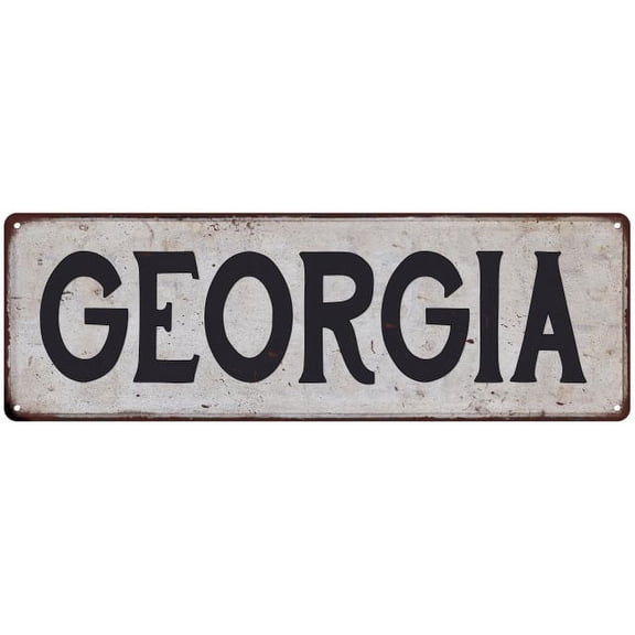 GEORGIA Vintage Look Rustic Metal 6x18 Sign City State 206180041092