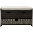 thumbnail image 4 of Storage Bench with Removable Basket and 2 Drawers, Solid Wood Shoe Storage Bench with Removable Cushion, 4 of 8