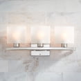thumbnail image 6 of Possini Euro Design Modern Wall Light Brushed Nickel Hardwired 23 1/2" Wide 3-Light Fixture White Linen Glass for Bathroom Vanity, 6 of 6