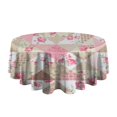 thumbnail image 5 of Pioneer Flower Floral Print Pattern Round Tablecloth 60"x60",Wrinkle Wipeable Table Cloth for Kitchen Dining Room Picnic Patio Party, 5 of 6