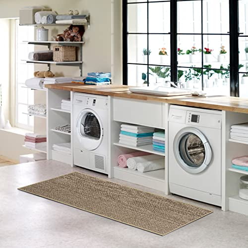 Gymchoice Kitchen Mat Non Skid Kitchen Rug Faux Linen Small Area Rug