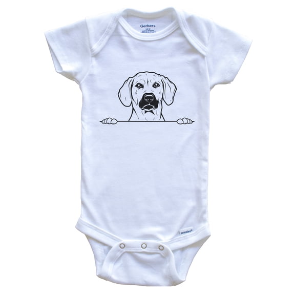 Rhodesian Ridgeback Dog Breed Drawing Cute Baby Bodysuit, 0-3 months white