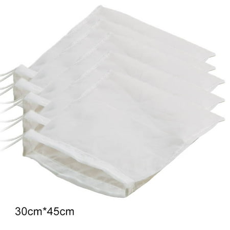 

5pcs Reusable Fine Mesh Nylon Nut Milk Cheese Cloth Bag Cold Brew Coffee Filter Kitchen