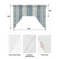thumbnail image 6 of Blue Bohemia Stripes,Boho Vintage Flower Line Art Kitchen Curtains Swag Valance for Windows/Bathroom/Cafe, Rod Pocket Drape Panel Swag Curtains Valance for Bedroom/Living Room 56"x36", 6 of 6