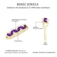 thumbnail image 5 of Rosec Jewels Natural Amethyst Half Eternity Ring (AAA Grade) - Natural Amethyst and Diamond Ring - Ready to Gift for Anniversary, 10K Yellow Gold, US 13.00, 5 of 8