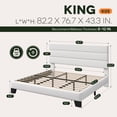thumbnail image 7 of Einfach King Bed Frame, Platform Bed Frame with Panel Upholstered Velvet Headboard, White, 7 of 7