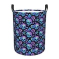 thumbnail image 6 of Lsque blue daisy Skull flower pattern Laundry Hamper Basket, Tall Woven Rope Hamper Basket for Clothes, Lightweight Storage Basket, Collapsible Waterproof-Small, 6 of 8