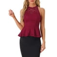 thumbnail image 1 of TOP LACE PEPLUM CHIC INSPIRE PARA MUJERES CON ESCOTE CORAZÓN SIN MANGAS EN S BURDEOS, 1 of 6