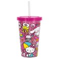 thumbnail image 1 of Hello Kitty 16oz Double Wall Plastic Tumbler with Straw, 1 of 3