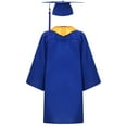 thumbnail image 2 of TSSOE Unisex Matte Kindergarten Graduation Gown and Cap Tassel Set with Gold Plain Stole Blue 15-16, 2 of 7
