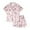 Pink, variant on gcong Toddler Girl Summer Outfits 4t Graphic Print Shorts Sleeve Tracksuit Crew Neck Trendy Activewear Clothing Set for Girls Preppy Clothes
