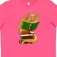 thumbnail image 4 of Inktastic Well-read Cute Gold Dragon Reading Books Youth T-Shirt, 4 of 5