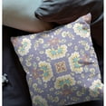 thumbnail image 3 of 20" X 20" Purple Broadcloth Floral Throw Pillow, 3 of 5