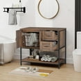 thumbnail image 4 of FULLWATT 36"Bathroom Vanity With Single Sink Combo, Modern Bathroom Sink Cabinet With 2 Drawers and a Tip-Out Drawer, Freestanding Bathroom Vanities with Ceramic Sink,Solid Wood Frame, 4 of 12