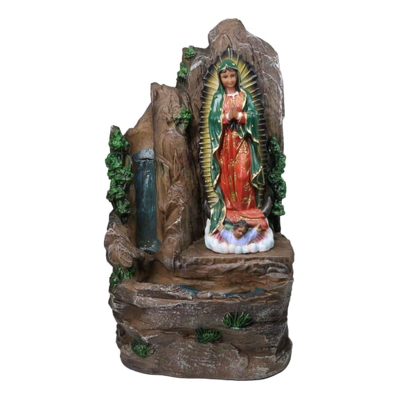Catholic Our Lady of Guadalupe Virgin Mary Water Fountain Feature Sculpture 16"H