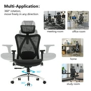 Sihoo M57 Ergonomic Office Chair, Adjustable Swivel Mesh High Back Desk Chair with Headrest, Lumbar Support, Black