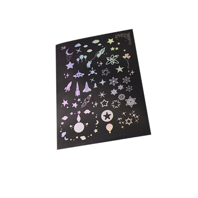 Moyic Pegatinas transparentes con patrón múltiple, accesorio de bricolaje, artesanías coloridas duraderas, decoración de uñas, embalaje de regalo, Artesanía dibujos animados 6 Moyic HA059584-20