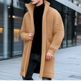 thumbnail image 4 of Leesechin Men Long Trench Coats Fashion Men's Solid Color Medium Long Sweater Knitted Cardigan Jacket, 4 of 4