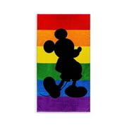 Disney Parks Rainbow Mickey Mouse Silhouette Beach Towel New with Tags