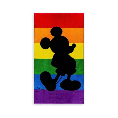 Disney Parks Rainbow Mickey Mouse Silhouette Beach Towel New with Tags