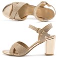 thumbnail image 6 of Ecetana Heeled Sandals for Women Chunky Low Heels Pump Sandals Open Toe Ankle Strap Wedding Party Dress Shoes, 6 of 6