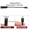 thumbnail image 2 of Uxcell 0.6FT Cable de carga USB C a DC PD 5.5mmx2.1mm 65W/5V/9V/20V Cable DC 3.25A para Enrutador Cámara Caja de TV Negro, 2 of 6