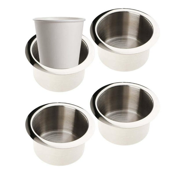 Paquete de 4 Portavasos Cola de Acero para Bebidas para Vehículos Camiones RV