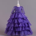 thumbnail image 1 of Vestido de fiesta de Navidad para niñas Vestido de ponchia de encaje grande para niñas Vestido de actuación para anfitriona de niña de las flores, 1 of 5