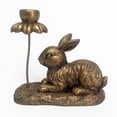 thumbnail image 4 of Rirozkan Easter Bunny Candle Holder, Resin Vintage Candlestick, Reclining Rabbit with Flowers, Gold Accent Table Decor, Rustic Home Accent for Mantle Shelf Spring Party Dining Table Decor, 4 of 6