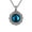 Blue no chain, variant on Men's Personality Retro Punk Rock Gothic Evil Eye Protection Round Bloody Green Gemstone Pendant Stainless Steel Necklace Free Chain